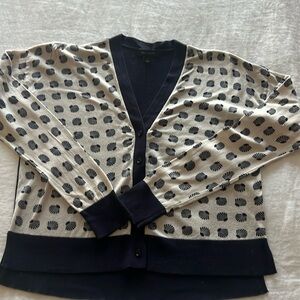 Ann Taylor lightweight, seashell print cardigan.